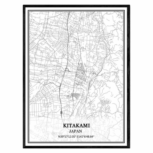 TANOKCRS Kitakami Japan Map Wall Art Canvas Print Poster Artwork Unframed Modern Black and White Map Souvenir Gift Home Decor 20x30 Inches TANOKCRS Kitakami Japan Map Wall Art Canvas Print Poster Artwork Unframed Modern Black and White Map Souvenir Gift Home Decor 20x30 Inches