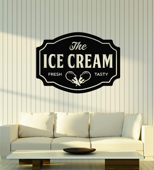 Vinyl Wall Decal Ice Cream Shop Fresh Tasty Dessert Food Stickers Mural Large Decor (g4851) Black Vinyl Wall Decal Ice Cream Shop Fresh Tasty Dessert Food Stickers Mural Large Decor (g4851) Black
