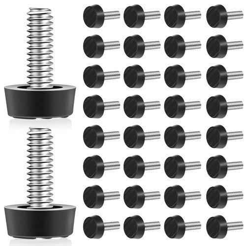 Dunzy 40 PCS M6 Thread Adjustable Furniture Levelers Screw in Threaded Outdoor Furniture Levelers Leveling Feet Screw Foot Levelers On Furniture Glide Leveling for Table, Chair, Furniture Legs