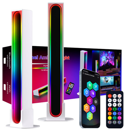 MIHEAL Smart LED Tunnel Light Bars, RGB Light Bars with 20 Scene Modes and Music Sync Modes, White & Color LED Lights for TV Ambient Lighting, Gaming, PC, Room Decor