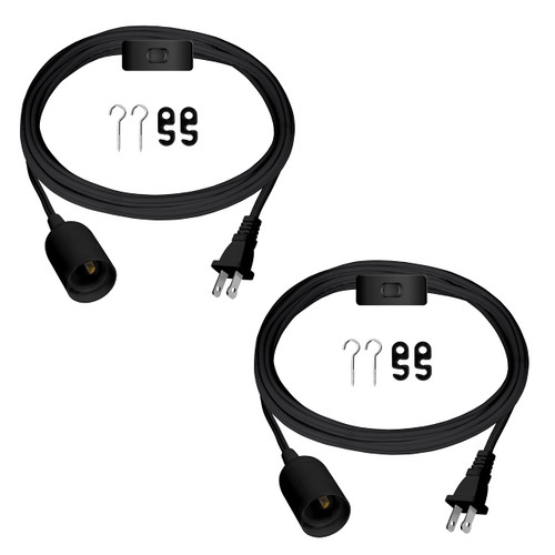 YSSOA 15ft Extension Hanging Lantern Pendant Light Cord Cable with E26 Socket, On/Off Switch, 2 Pack, Black (Bulb Not Included) YSSOA 15ft Extension Hanging Lantern Pendant Light Cord Cable with E26 Socket, On/Off Switch, 2 Pack, Black (Bulb Not Included)