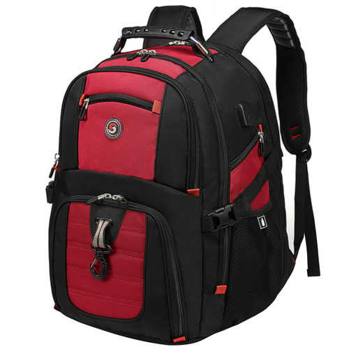 SHRRADOO Extra Large 52L Travel Laptop Backpack with USB Charging Port, College Backpack Airline Approved Business Work Bag Fit 17 Inch Laptops for Men Women,Red SHRRADOO Extra Large 52L Travel Laptop Backpack with USB Charging Port, College Backpack Airline Approved Business Work Bag Fit 17 Inch Laptops for Men Women,Red