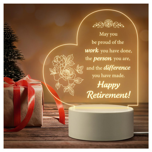 Retirement Gifts for Women, Classy Retirement Gifts, 2023 Happy Retirement Gifts for Women Coworker Teacher Boss Employee Friends Nurse, Retired Gifts - Best Retirement Night Light Decorations