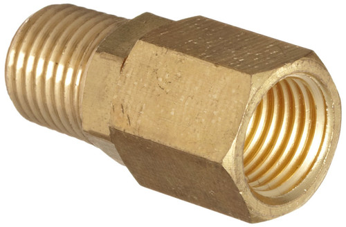 Dixon D344R Brass Air Hose Fitting, In-Line Swivel, 1/4" NPT Male x 1/4" NPT Female, 150 psi Pressure