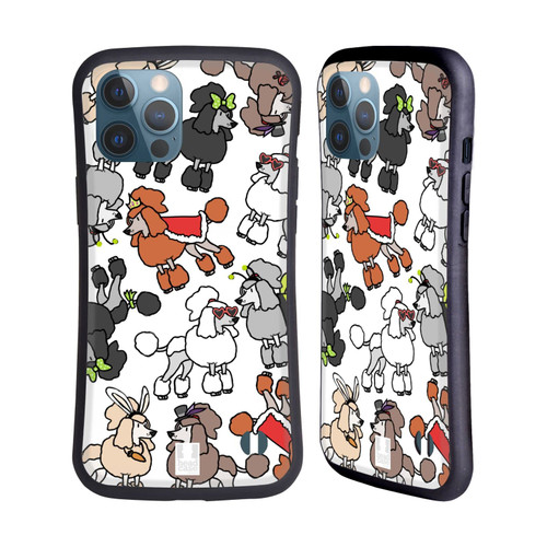 Head Case Designs Miniature Poodle Dog Breed Patterns 2 Hybrid Case Compatible with Apple iPhone 12 Pro Max