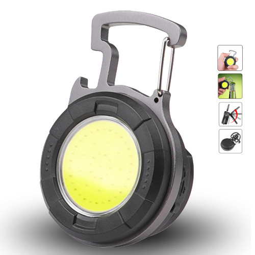 Mini Led Flashlight, 10000 Lumens Small Rechargeable Flashlight with Magnet, Waterproof Keychain Flashlights High Lumens, 4 Modes Cob Flashlight, Bright Flash Light for Walking, Camping, Emergency