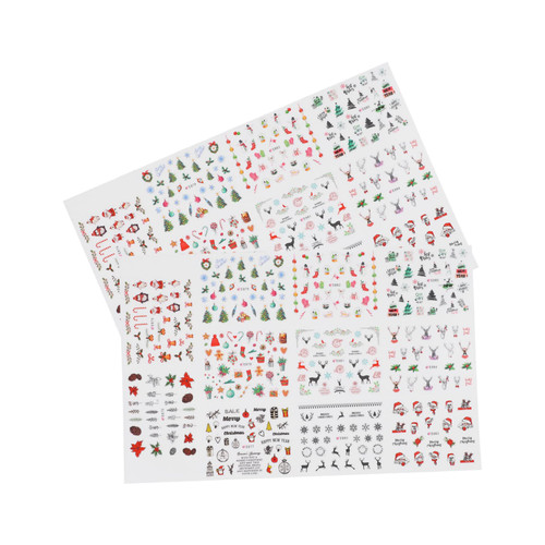 Christmas Transfers Nail Sticker 2pcs Christmas Nail Stickers Christmas Transfers Decal Christmas Full Nail Decal Nail Art Decals Nail Art Stickers Color Stickers Nail Decals 3D