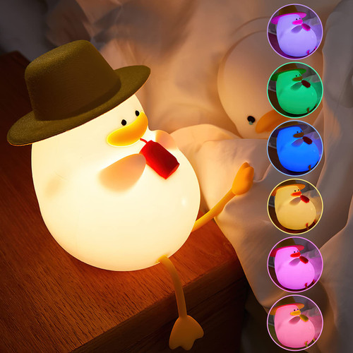 Duck Night Light, 6 Cute Colors Changing Night Light for Bedroom Rechargeable Silicone Duck Cute Lamp Birthday Gifts for Kids Baby Toddler Teen Silicone Kawaii Nightlight Nursery Room Decor Duck Night Light, 6 Cute Colors Changing Night Light for Bedroom Rechargeable Silicone Duck Cute Lamp Birthday Gifts for Kids Baby Toddler Teen Silicone Kawaii Nightlight Nursery Room Decor
