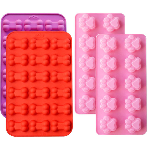 Lukinuo Paw Print Mold Puppy Dog Paw and Bone Silicone Molds 4pcs Dog Treat Molds Silicone Baking Mold for Puppy Treats Ice Cream Cubes Tray Biscuits Chocolate Candy Jelly Dog Snack Muffin Pan Lukinuo Paw Print Mold Puppy Dog Paw and Bone Silicone Molds 4pcs Dog Treat Molds Silicone Baking Mold for Puppy Treats Ice Cream Cubes Tray Biscuits Chocolate Candy Jelly Dog Snack Muffin Pan