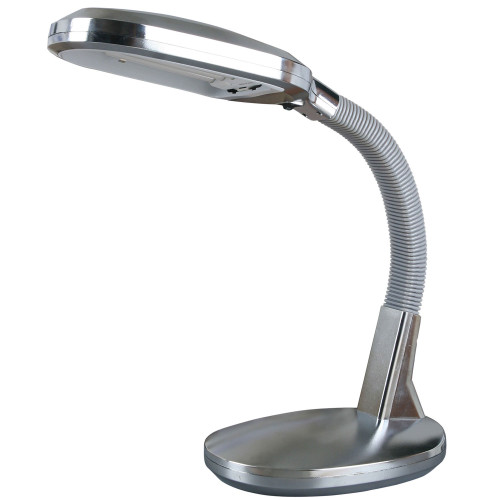 Lavish Home Natural Sunlight Desk Lamp, Great for Reading and Crafting, Adjustable Gooseneck, Home and Office Lamp, Silver