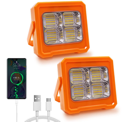 Daphnebirch Solar LED Work Light, 60W 3000LM Rechargeable Work Light, Portable FloodLights Magnetic LED Light with 4 Light Modes for Power Failure, Car Repair, Camping, Construction Job Site (2 Pack) Daphnebirch Solar LED Work Light, 60W 3000LM Rechargeable Work Light, Portable FloodLights Magnetic LED Light with 4 Light Modes for Power Failure, Car Repair, Camping, Construction Job Site (2 Pack)