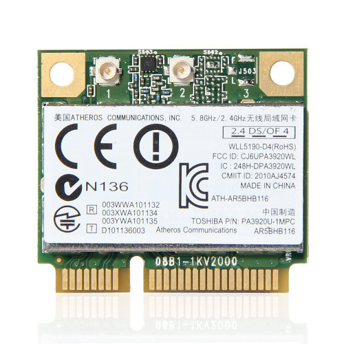 Atheros AR9832 AR5BHB116 2.4/5 GHz Single-chip 300 Mbps 802.11n MINI PCI-E Wireless Card