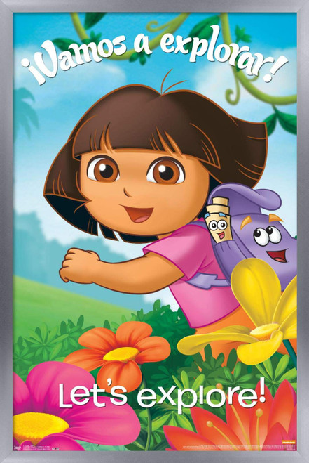 Trends International Nickelodeon Dora The Explorer - Explore Wall Poster, 22.375" x 34", Silver Framed Version