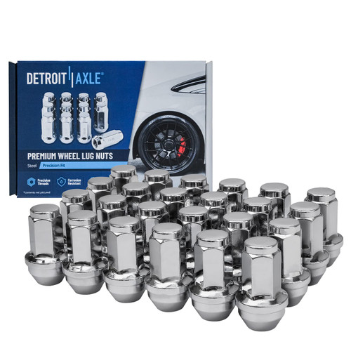 Detroit Axle - 14x2 Chrome Wheel Lug Nuts Replacement for 2003-2006 Ford Expedition Lincoln Navigator - 24pc Set