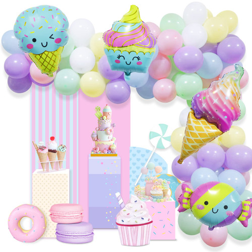 Sweet Ice Cream Party Balloons Arch Garland Kit, Pastel Macaron Sweet Cone Popsicle Candy Ice Cream Foil Balloons Decor for Kids Summer Ice Cream Theme Party Girls Birthday Baby Shower Party Supplies Sweet Ice Cream Party Balloons Arch Garland Kit, Pastel Macaron Sweet Cone Popsicle Candy Ice Cream Foil Balloons Decor for Kids Summer Ice Cream Theme Party Girls Birthday Baby Shower Party Supplies