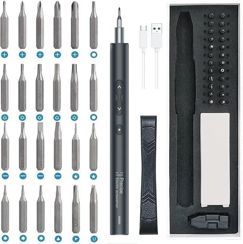 Ankilo Electric Screwdriver 28 in 1 Precision Power Screwdriver Set with 24 Bits and USB Cable, Portable Magnetic Repair Tool Kit with LED Lights for Phones Watch Jewelers Computers, Black Ankilo Electric Screwdriver 28 in 1 Precision Power Screwdriver Set with 24 Bits and USB Cable, Portable Magnetic Repair Tool Kit with LED Lights for Phones Watch Jewelers Computers, Black