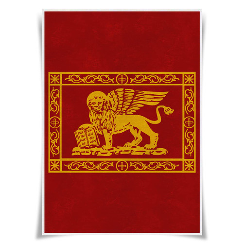 Nice Captain Middle Ages Coat of Arms Banner Poster Flag Prints A3 Size Wall Art Home Decor (Republic of Venice)