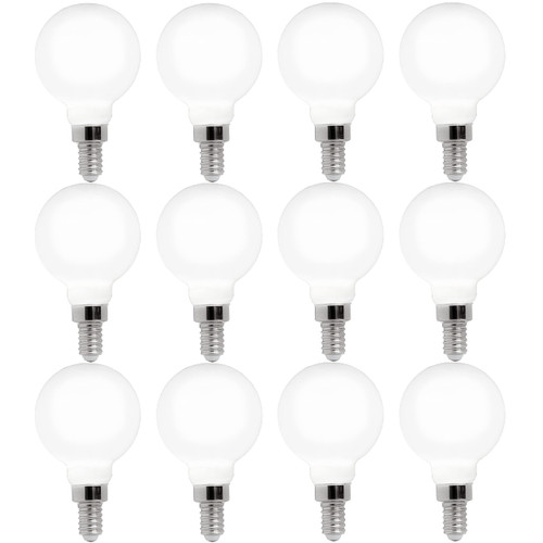 FLSNT 4000K Cool White LED Candelabra Bulbs 60W Equivalent, G16 1/2 Dimmable LED E12 Globe Vanity Light Bulbs, 550LM, CRI90, 5.5W, AC 120V, 12 Pack