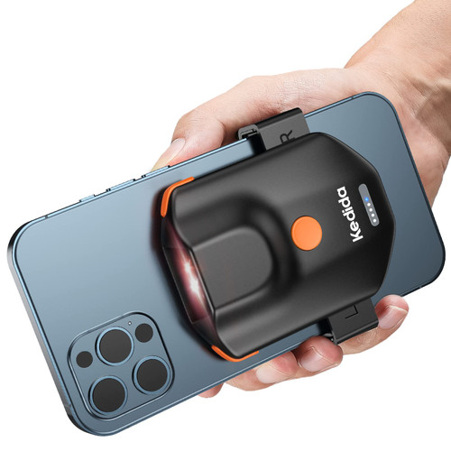 Kedida Portable 2D Back Clip Bluetooth Barcode Scanner, 1D 2D QR Barcode Scanner, Wireless Inventory Barcode Reader Work with Windows, Mac, Android, iOS for Warehouse Book Store Library