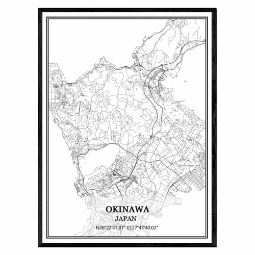TANOKCRS Okinawa Japan Map Wall Art Canvas Print Poster Artwork Unframed Modern Black and White Map Souvenir Gift Home Decor TANOKCRS Okinawa Japan Map Wall Art Canvas Print Poster Artwork Unframed Modern Black and White Map Souvenir Gift Home Decor