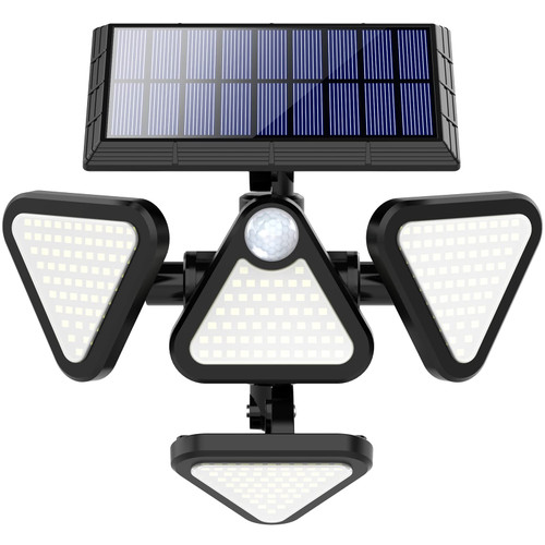 BAXIA TECHNOLOGY Solar Motion Lights Outdoor, Wireless Motion Sensor Outdoor Lights with 4 Adjustable Heads, Motion Sensor Outdoor Lights Solar Flood Lights Outdoor for Garage, Yard, Porch(1 Pack)