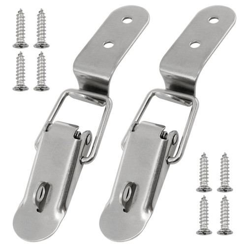 Lovelysp Stainless Steel 90 Degree Tool Box Hood Locks Latches Cabinet Trunk Trailer Tool Box Door Hood Locks Latches Closet Case Box Chest Barn Crate Hasps Latches-2PCS