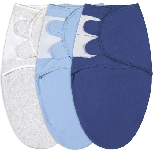 CIVARUA KIDS Baby Swaddle Blanket - 3-Pack Baby Swaddle Sleep Sack - Adjustable Baby Swaddles 0-3 Months - Newborn Swaddle Sack - Blue Baby Swaddle Wrap Set (Small/Medium)
