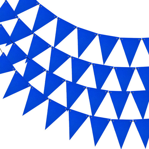 44ft Blue Party Decorations, Hanging Glitter Paper Triangle Flag DIY Banner For Royal Decorations Triangle For Decor Graduation Carnival Bachelorette Engagement Wedding Birthday Baby Bridal Shower