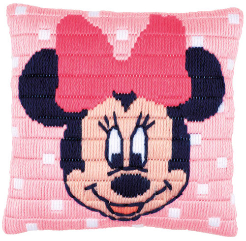 Vervaco Long Stitch Cushion Kit Disney Minnie Mouse, Cotton, Multi-Colour, 25 x 25 x 0.3 cm