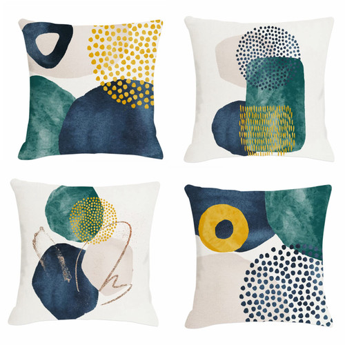Jartinle Boho Abstract Pillow Covers 18x18 Set of 4 Mid Century Modern Throw Pillow Covers Geometric Pillow Covers for Outdoor Couch Sofa Minimalist Home Decor