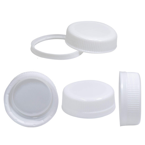 Pack of 28 Caps For UPPER MIDLAND PRODUCTS Empty Juice Bottles - White Tamper Seal Lids For 4, 8,12, 16, and 32 oz empty plastic milk containers