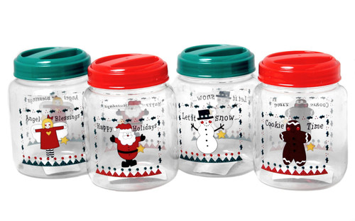 Chef Craft Select Holiday Christmas Storage Jar, 5.5 inch, Design May Vary