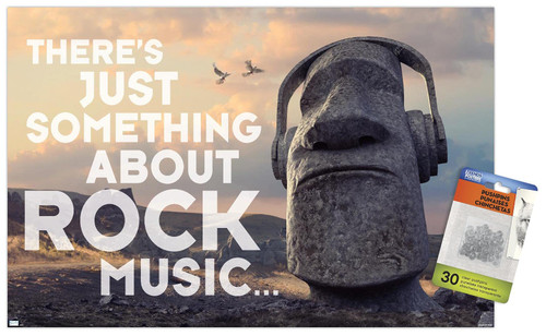 Moai Statue - Music Wall Poster with Push Pins