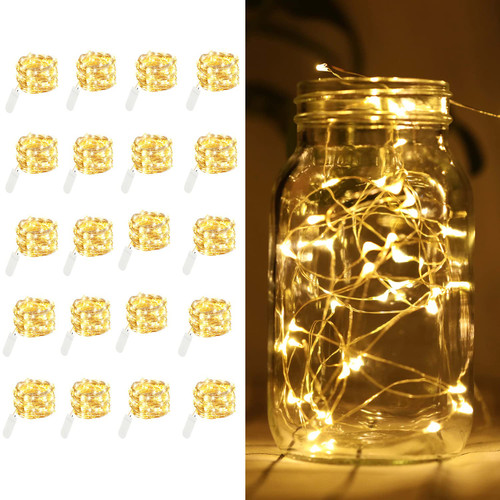 20 Pack LED Fairy Lights Battery Operated,7.2ft 20 LED Silver Wire Warm White Mason Jar Lights,Firefly Mini Led String Lights for Mason Jars Party Crafts Wedding Decorations 20 Pack LED Fairy Lights Battery Operated,7.2ft 20 LED Silver Wire Warm White Mason Jar Lights,Firefly Mini Led String Lights for Mason Jars Party Crafts Wedding Decorations