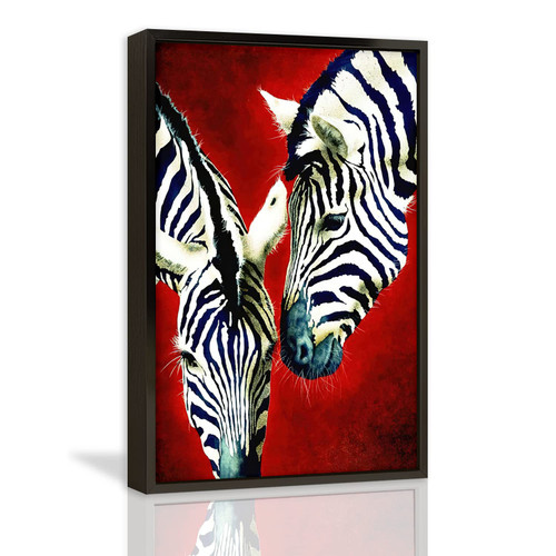 Canvas Wall Art Colorful Zebra Framed Wall Art Prints Painting Watercolor Animal Pictures for Living Room Bedroom Home Office Kitchen Wall Decor Artwork Abstract Paintings with Aluminum Black Frame for Home Modern Decoration 08x12inch