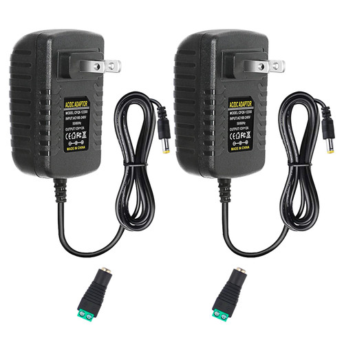 Yiliaw DC 12V 5A Power Supply Adapter, 100-240V Transformer AC to DC 60W Input with 5.5x2.5mm DC Outpot Jack for LED Strip Light