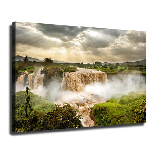 View of Blue Nile Waterfall In Ethiopia Poster Canvas Print Painting Picture Wall Art Bedroom Living Room Decor (unframe,16x24 inch)