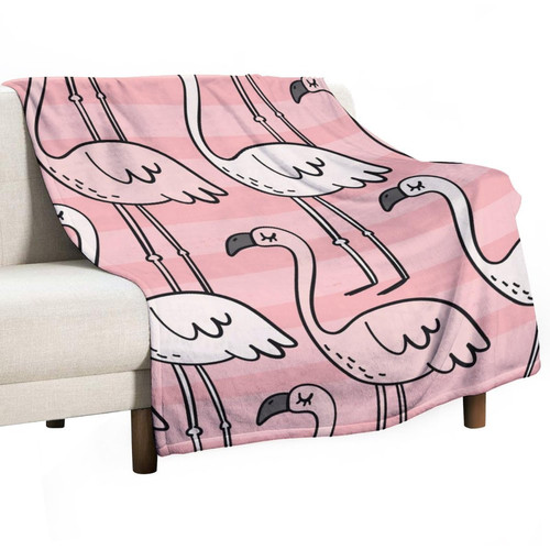 Lurnise Blankets Flamingos and Pink Flannel Blanket Cozy Bedding Throw Blankets for Sofa Couch Chair Office 40"x50"