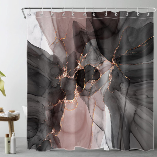 LB Black Marble Shower Curtain Decor,Modern Black and Gold Marble Geometric Art Shower Curtain for Bathroom 72X78 inch Polyester Fabric Bathroom Decoration Bath Curtains Hooks Included LB Black Marble Shower Curtain Decor,Modern Black and Gold Marble Geometric Art Shower Curtain for Bathroom 72X78 inch Polyester Fabric Bathroom Decoration Bath Curtains Hooks Included