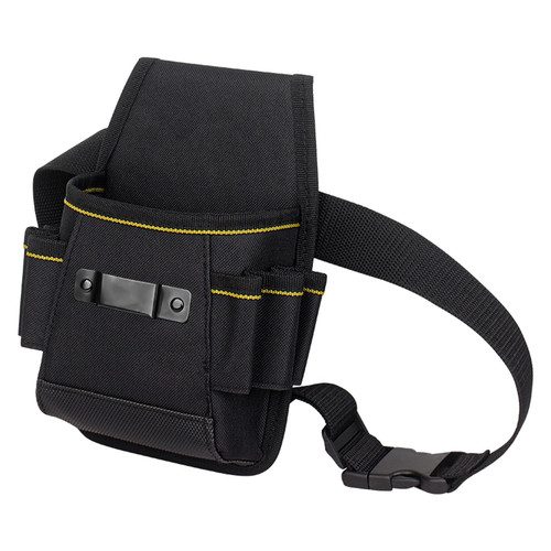 Aizami Electrician Tool Pouch with 7 Pockets and Tape Measure Clip Drill Holster Technician Tool Pouch for Tools Flashlight Keys, Durable Maintenance Utility Pouch for Men