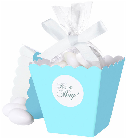 Wilton Blue It's a Boy Popcorn Box Favor Kit, 25 Count