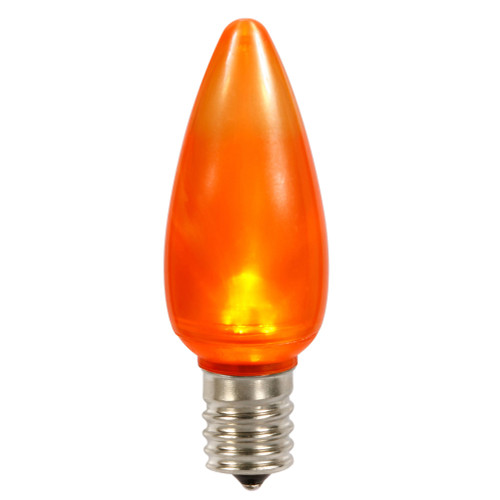 Vickerman C9 Ceramic LED Orange Bulb Nickel Base, 130V .96 Watts, 5 diodes, 25 Bulbs per Pack