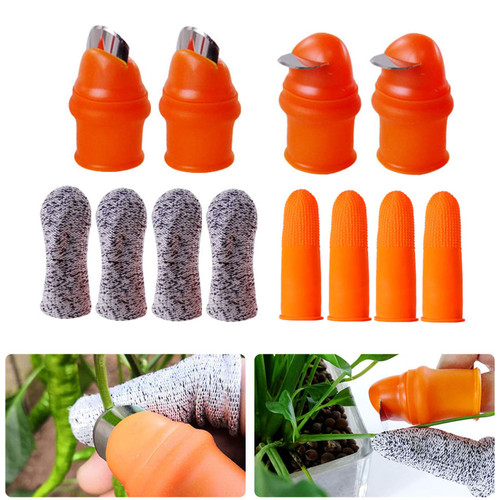 YBB 12 Pcs Gardening Silicone Thumb Knife Harvesting Tool, Separator Finger Plant Fruit Picking Knife Garden Tool (S)