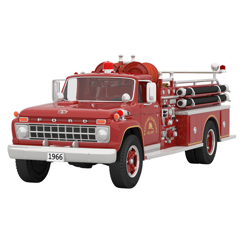 Hallmark Keepsake Christmas Ornament 2021, Fire Brigade 1966 Ford Fire Engine, Metal, Light