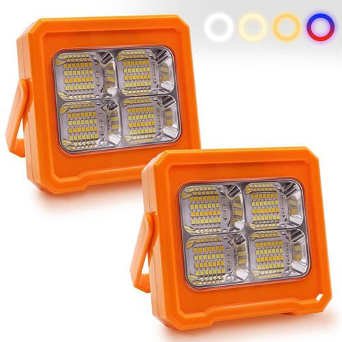 2Pack Portable LED Work Solar Light 60W/8000mAh/124LED Rechargeable for Emergency Worklight, 4 Modes Security Job Site Lighting for Power Failure Emergency, Camping, Barbecue, Vehicle Repair (Yellow) 2Pack Portable LED Work Solar Light 60W/8000mAh/124LED Rechargeable for Emergency Worklight, 4 Modes Security Job Site Lighting for Power Failure Emergency, Camping, Barbecue, Vehicle Repair (Yellow)