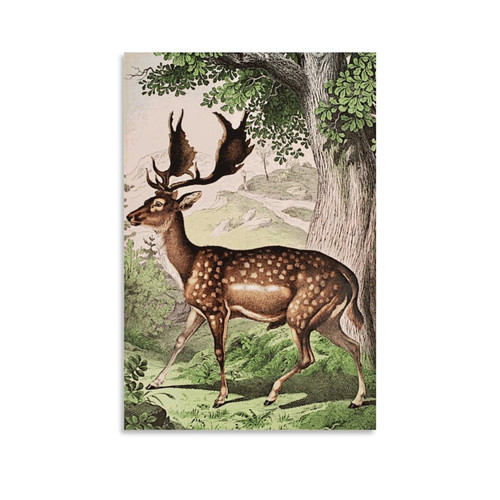 THAELY Stag Art Poster Classic Vintage Canvas Print (1) Canvas Painting Posters And Prints Wall Art Pictures for Living Room Bedroom Decor 12x18inch(30x45cm) Unframe-style