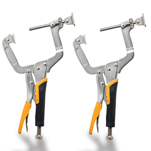 TOLESA Two Ways 11 Inch Metal Face Clamps For Woodworking Pocket Hole Clamps For Pocket Hole Joinery Adjustable 90 Degree Right Angle Clamps Heavy Duty C Clamps Wood Clamps For Cabinet Carpentry