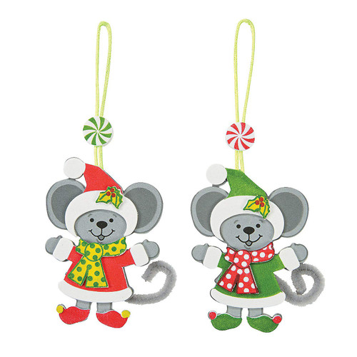 Christmas Mice Ornament Craft Kit - Makes 12 - Crafts for Kids and Fun Home Activities