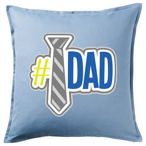 HARD EDGE DESIGN Number 1 Dad Tie Light Blue Throw Pillow Cover