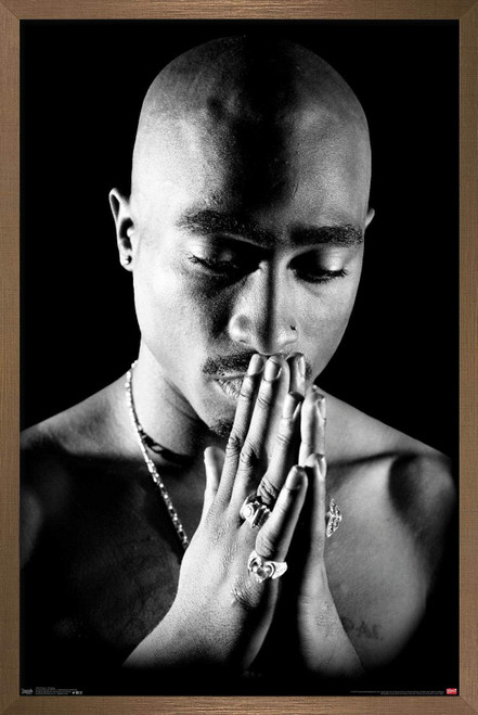 Trends International Tupac-Praying Wall Poster, 22.37" x 34.00", Bronze Framed Version, 30 Count